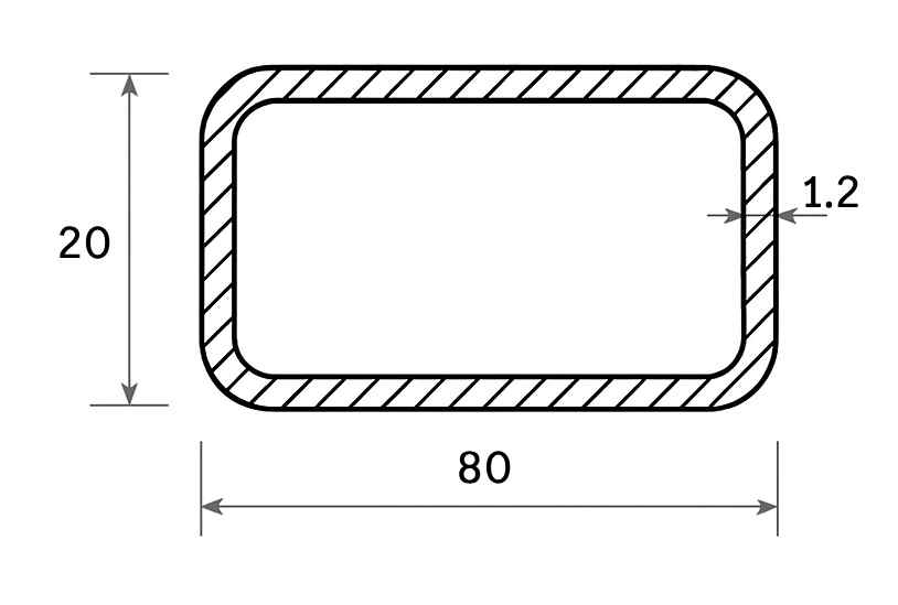 Profil stalowy 80x20 grubość 1.2mm